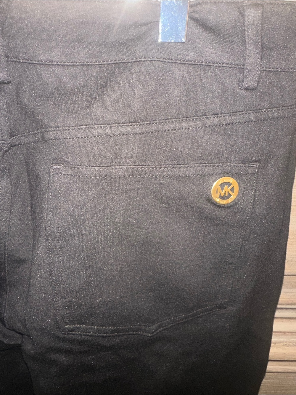 MICHAEL Michael Kors Black Pants with Gold Button - Picture 2 of 4